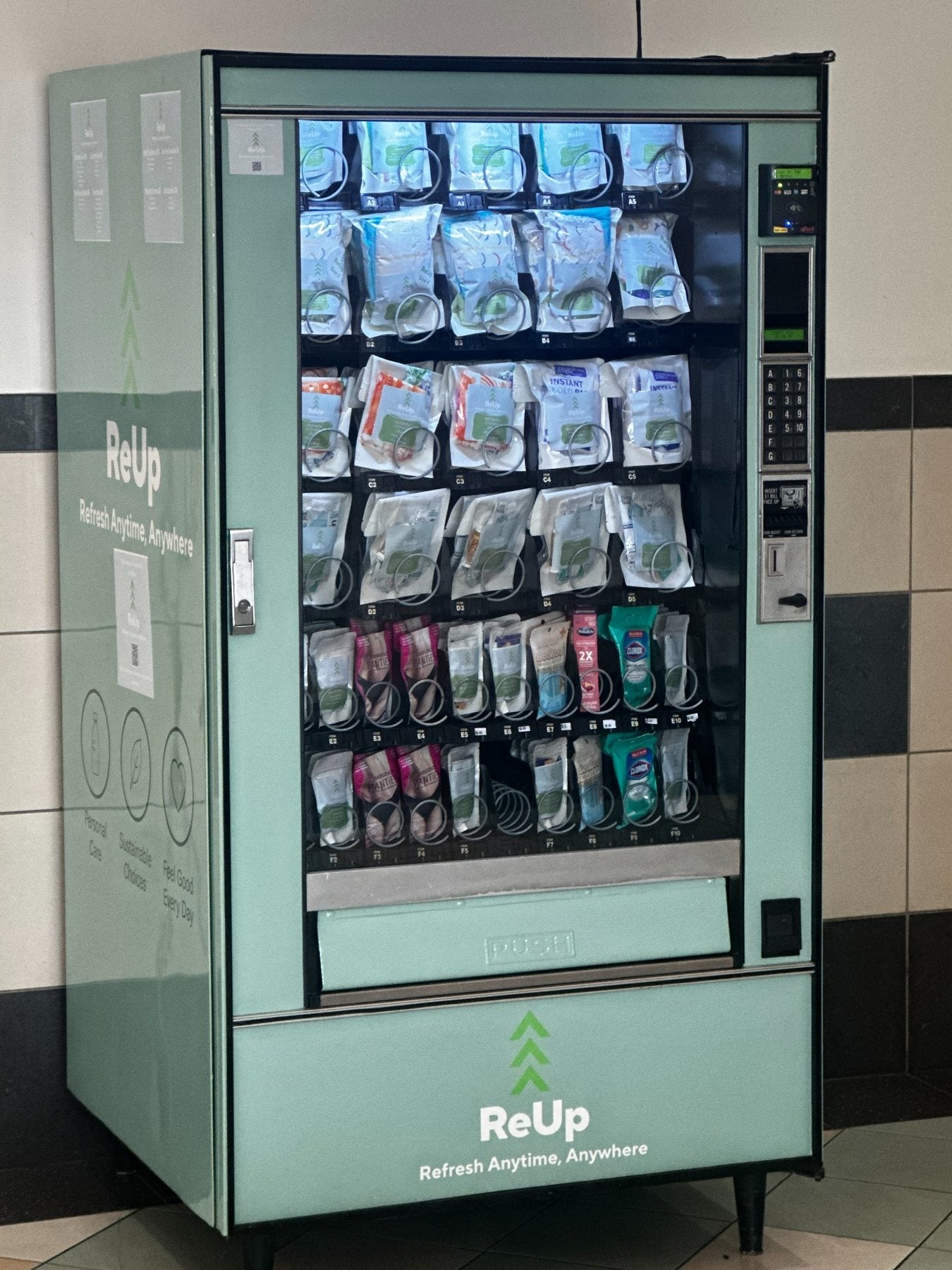 ReUp personal-care vending machine at Hanes Mall